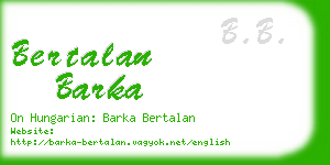 bertalan barka business card